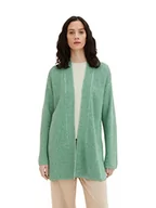 Swetry damskie - TOM TAILOR Damski kardigan kardigan 1035290, 31141 - Vivid Leaf Green Melange, M - miniaturka - grafika 1