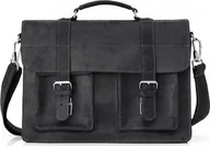 Teczki i aktówki - Solome GRAFITOWA SKÓRZANA TORBA LISTONOSZKA NA RAMIĘ SOLOME LAGO - miniaturka - grafika 1