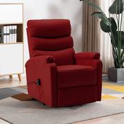 Fotele - vidaXL Rozkładany fotel ułatwiający wstawanie, czerwone wino, ekoskóra - miniaturka - grafika 1
