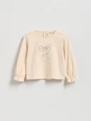 Bluzki dla niemowląt - Reserved - Koszulka z haftem - kremowy - miniaturka - grafika 1