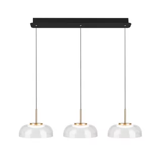 Altavola Design Vitrum lampa wisząca 3x7W LED czarny mat/satynowe złoto/przezroczysty LA104/CL3 - Lampy sufitowe - miniaturka - grafika 1
