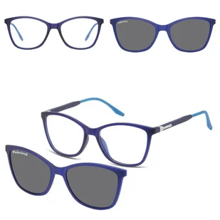 Damskie okulary pod korekcję z polaryzacyjną Nakładką przeciwsłoneczną na magnes CLIP-TRC-186B-1 - Okulary korekcyjne, oprawki, szkła - miniaturka - grafika 1