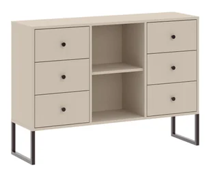 Komoda Linea 6S Czarny / Kaszmir - Inne meble do salonu - miniaturka - grafika 1