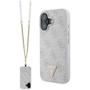 Guess GUHCP16SP4TDSCPP iPhone 16 6.1" różowy/pink hardcase Leather Metal Logo Strass Crossbody - Etui i futerały do telefonów - miniaturka - grafika 1