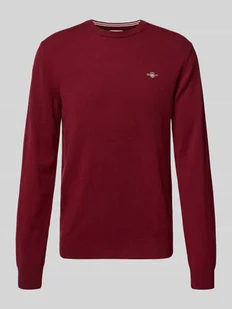Sweter z dzianiny z prążkowanymi wykończeniami - Swetry męskie - miniaturka - grafika 1