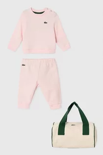 Komplety dla niemowląt - Lacoste dres niemowlęcy kolor różowy - grafika 1