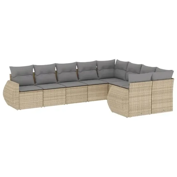 Zestaw mebli ogrodowych z rattanem PE, beżowy, wymiary: 71x62x69 cm