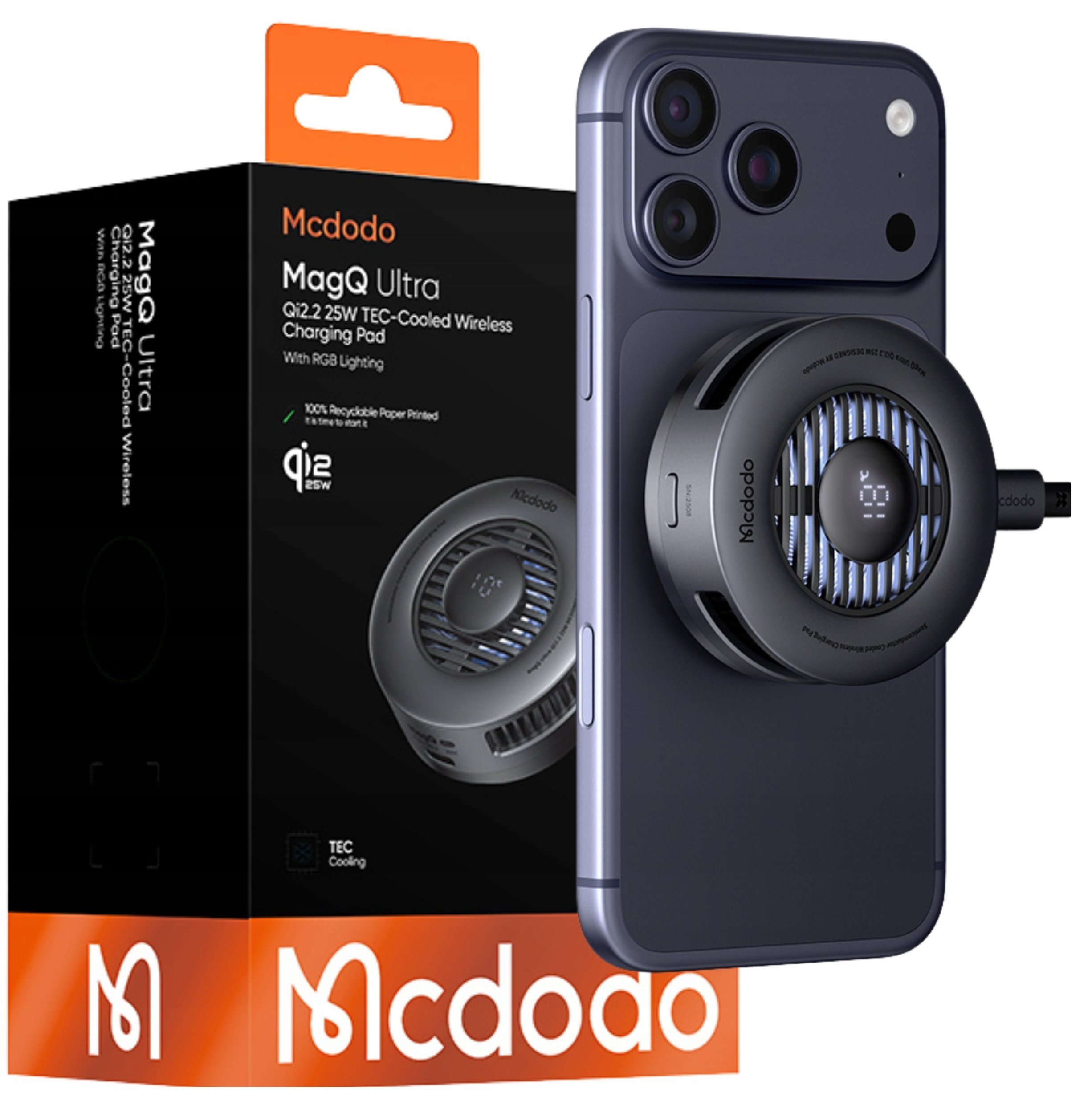 Ładowarka Mcdodo MCDODO ŁADOWARKA INDUKCYJNA BEZPRZEWODOWA DO MAGSAFE TELEFONU CHŁODZĄCA