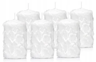 Świece białe 10/7cm śnieżynki świeczki białe 6 szt - Świece - miniaturka - grafika 1