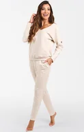 Piżamy damskie - Komplet dresowy z długim rękawem i długimi spodniami beżowy Karina, Kolor beżowy, Rozmiar S, Italian Fashion - Primodo.com - miniaturka - grafika 1