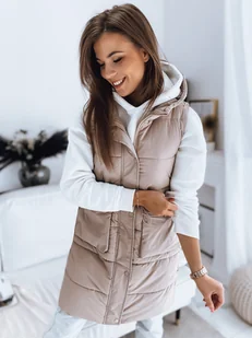 Kamizelka damska pikowana LADISA kawowa Dstreet TY3289-XXL - Kamizelki damskie - miniaturka - grafika 1