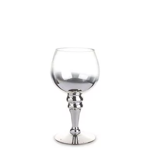 Świecznik kielich srebrny Przydymione Szkło h20 cm - Świeczniki - miniaturka - grafika 1