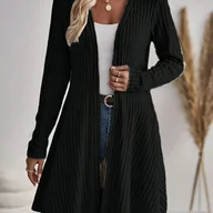 Swetry damskie - TEMU Kobiecy Elegancki Kardigan - Sweter z Otwartym Przodem, Długi Rękaw A-Line na Wiosnę/Jesień, Biuro, Casualowe i Formalne Wydarzenia - Łatwy w - miniaturka - grafika 1