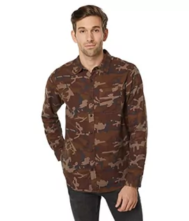Koszule męskie - Hurley Męska koszula Portland Organiczna flanelowa Ls, oliwkowa, M, Oliwka, M - grafika 1