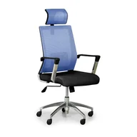 Fotele i krzesła biurowe - B2B Partner Krzesło biurowe ELITE NET, niebieski/czarny SL1606ATX010-1K304E2 - miniaturka - grafika 1