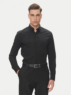 Calvin Klein Koszula Essential LV019EU030 Czarny Slim Fit - Koszule męskie - miniaturka - grafika 1