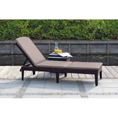 Leżaki ogrodowe - Leżak Jaipur z poduszką 58,2 x 187,5 x 29 cm brązowy - miniaturka - grafika 1
