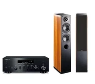 Zestawy stereo - Yamaha R-N600A (czarny), Indiana Line Nota 550 X (orzech) - miniaturka - grafika 1