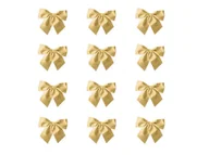 Ozdoby bożonarodzeniowe - Kokardy złote - 5 x 5,5 cm - 12 szt. - miniaturka - grafika 1