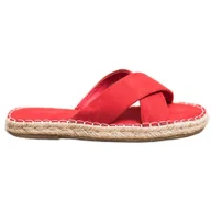 Klapki i japonki damskie - SHELOVET Wygodne Zamszowe Klapki czerwone - ButyModne - miniaturka - grafika 1