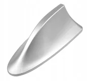 Anteny samochodowe - Antena radiowa FM samochodowa na dach w kształcie płetwy rekina | srebrny - miniaturka - grafika 1