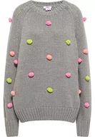 Swetry damskie - myMo Damski sweter z dzianiny 12419393, szary, wielokolorowy, XL-XXL - miniaturka - grafika 1
