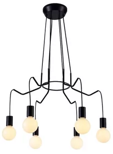 Candellux BASSO LAMPA WISZĄCA 6X40W E27 CZARNY MATOWY - Lampy sufitowe - miniaturka - grafika 1