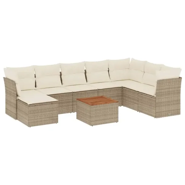 Zestaw mebli ogrodowych modułowych beżowo-brązowy rattan PE 62 x 62 x 69