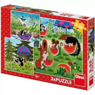 Dino Krecik i parasol 3x 55 elementów - Puzzle - miniaturka - grafika 1