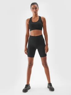 Damskie legginsy kolarki treningowe 4F 4FWAW24TFSHF710 - czarne - Spodnie sportowe damskie - miniaturka - grafika 1