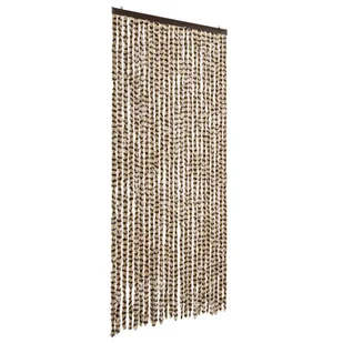 vidaXL Zasłona przeciwsłoneczna beżowo-brązowa 100x200 cm szenilowa - Zasłony - miniaturka - grafika 1