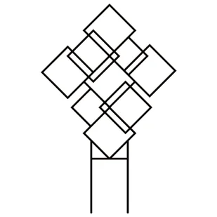 Form-Plastic Podpórka do roślin 46 cm kwadraty czarna - Pozostałe akcesoria do uprawy roślin - miniaturka - grafika 1