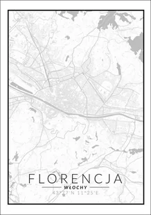 Florencja mapa czarno biała - plakat 40x50 cm - Plakaty - miniaturka - grafika 1