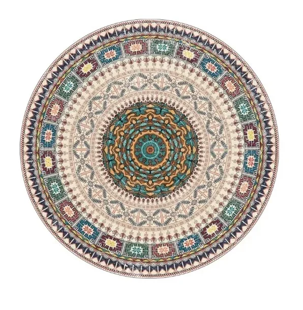 Dywan Okrągły Do Salonu 150 Cm Retro Vintage Antypoślizgowy Boho Xl!!