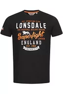Koszulki męskie - Lonsdale T-shirt męski Tobermory, czarny/pomarańczowy/biały, XXL - miniaturka - grafika 1