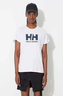 Koszulki sportowe damskie - Helly Hansen t-shirt bawełniany kolor szary 34112-001 - grafika 1