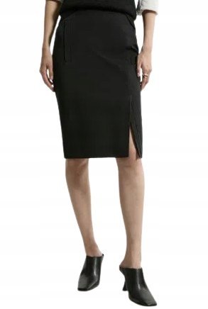 Karen Millen Czarna Ołówkowa Spódnica do Kolana Petite 36 B1c