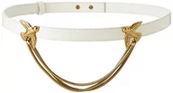 Paski - Pinko Love Berry Evolution 1 H2 Belt, Pasek damski, Z14q_biały Jedwab-antyczne złoto, XS - miniaturka - grafika 1
