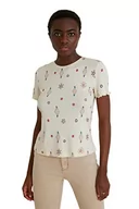 Koszulki i topy damskie - Desigual T-shirt damski Ts_giupessa, biały, XL - miniaturka - grafika 1