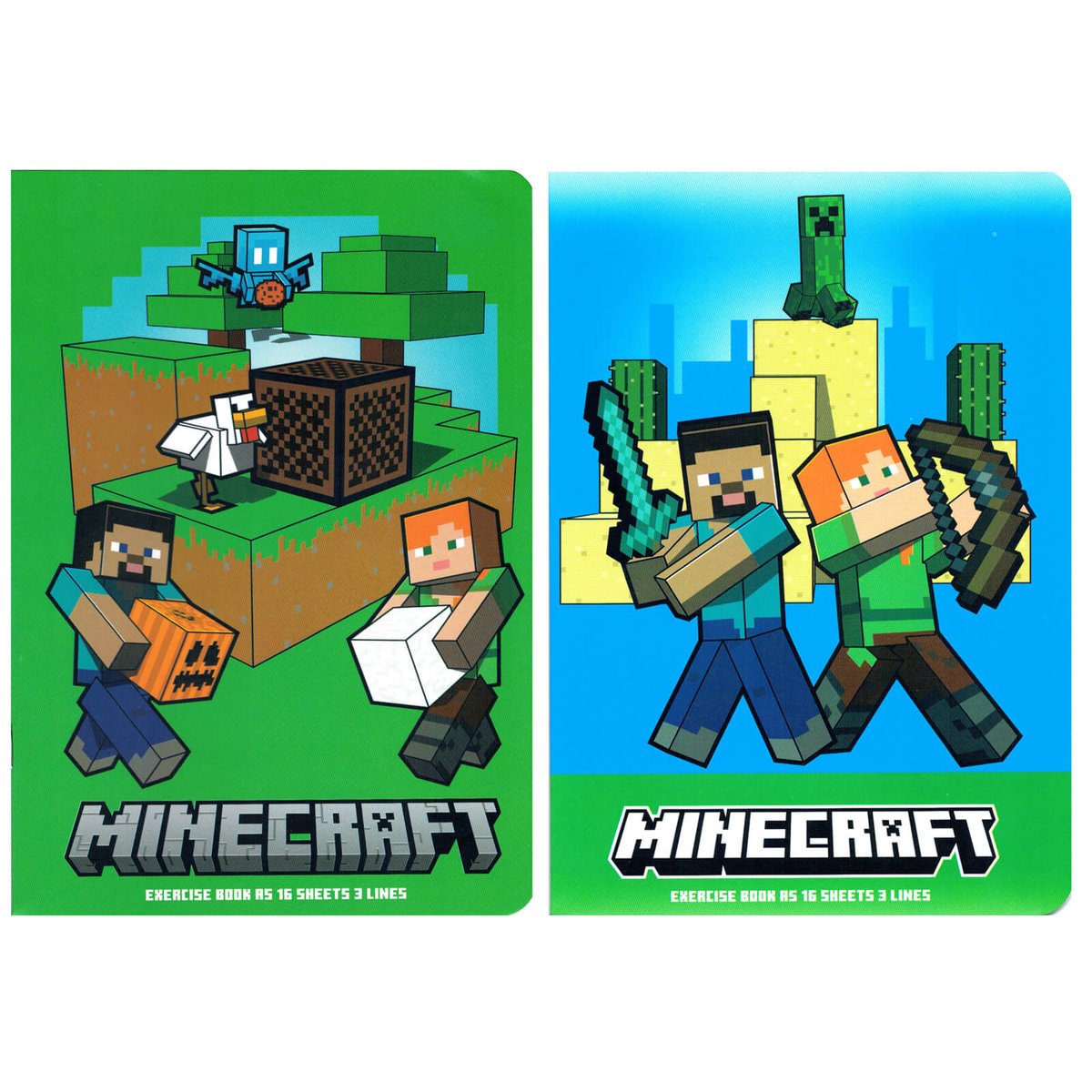 2 x zeszyt A5 16 kartek w kolorowe trzy linie Minecraft, Astra, KAŻDY INNY