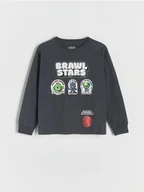 Bluzki dla chłopców - Reserved - Longsleeve Brawl Stars - ciemnoszary - miniaturka - grafika 1