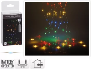 KMTP Lampki choinkowe  LED na baterie kolorowe 40szt K-AX9703100 K-AX9703100 - Oświetlenie świąteczne - miniaturka - grafika 1
