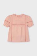 Bluzki dla dziewczynek - Mayoral bluzka bawełniana dziecięca kolor beżowy gładka - miniaturka - grafika 1