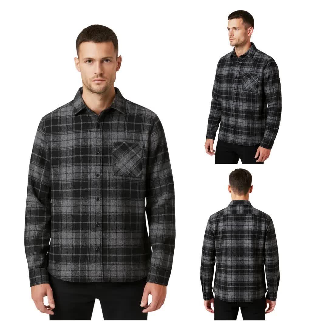 Koszula flanelowa w kratę męska szara Captain Mike 4XL