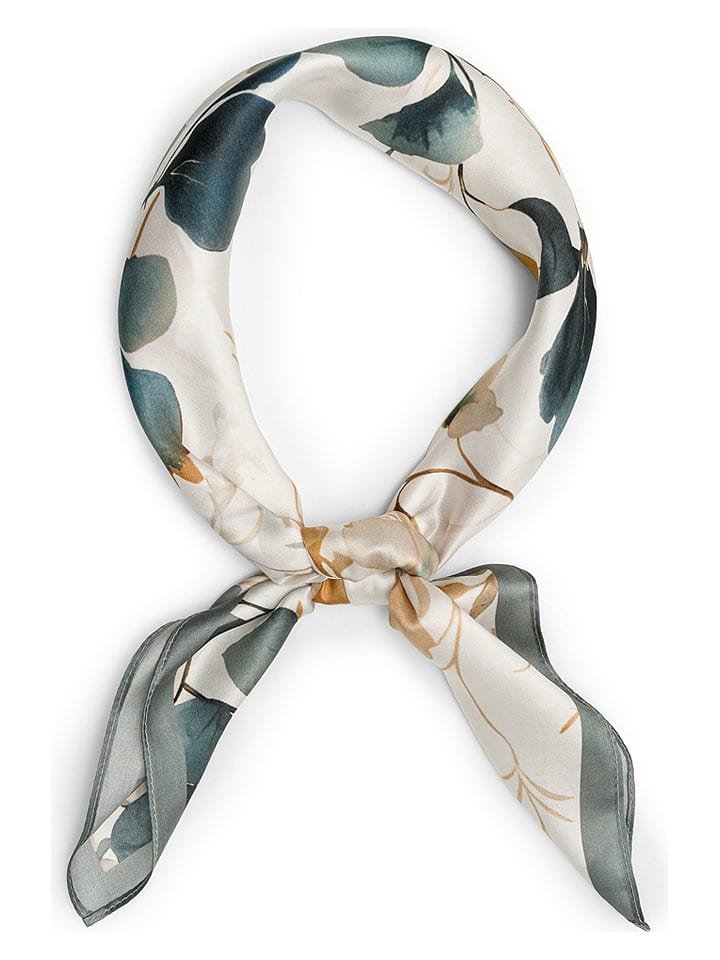 Puccini Jedwabna chusta w kolorze kremowym - 65 x 65 cm