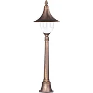 Lampy ogrodowe - Czarno-złota lampa ogrodowa stojąca retro słupek Xozos - miniaturka - grafika 1