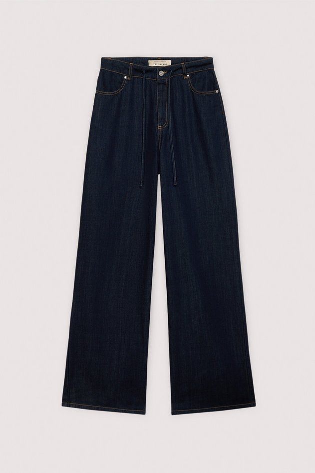 jeansy wide fit damskie niebieski