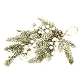 Ozdoby bożonarodzeniowe - Gałązka dekoracyjna 45 cm ośnieżona - miniaturka - grafika 1