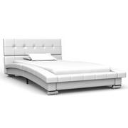 Łóżka - vidaXL Rama łóżka, biała, sztuczna skóra, 200 x 90 cm - miniaturka - grafika 1