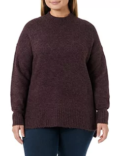 Swetry damskie - VERO MODA Damski sweter z dzianiny VMLEFILE Oversize Boxy Blouse GA NOOS, ciemnoczerwony, L - grafika 1
